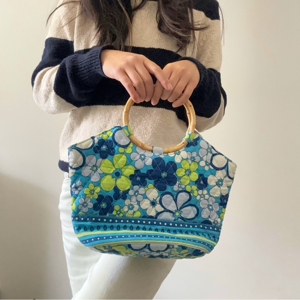 Vintage 90s Y2K Vera Bradley Floral Print Quilted Bag Boho Beach - Picture 2 of 9